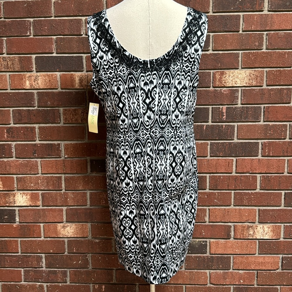 Jade‎ Melody Tam Abstract Print Black and White Dress Size XL - Picture 3 of 12